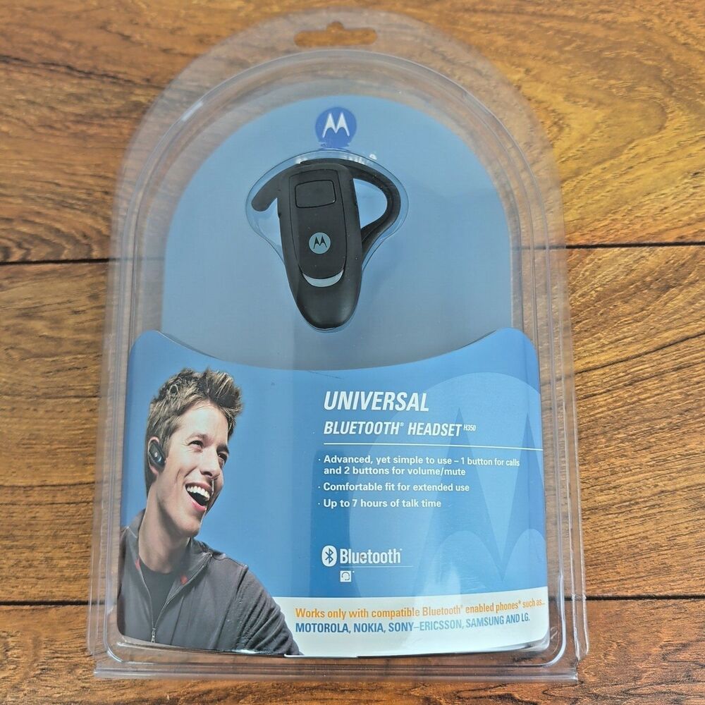 Motorola H350 Black Wireless Universal Bluetooth Portable Ear-Hook Headset NEW